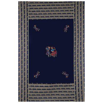 Applique Blue Chang Dance Jaipuri Hand Made Embroidery Patch Work Single Bedsheet 4