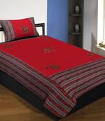 Applique Red Camel Jaipuri Hand Made Embroidery Patch Work Single Bedsheet