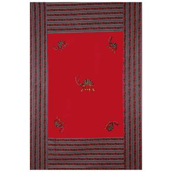 Applique Red Camel Jaipuri Hand Made Embroidery Patch Work Single Bedsheet 3
