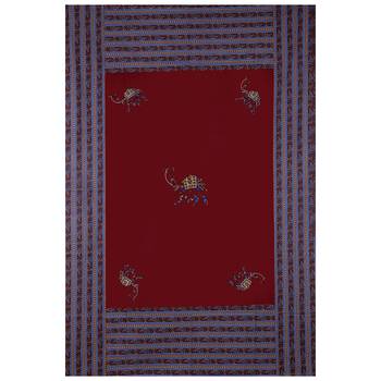 Applique Maroon Camel Jaipuri Hand Made Embroidery Patch Work Single Bedsheet 3