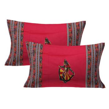 Applique Red Gujri Jaipuri Hand Made Embroidery Patch Work Double Bedsheet 2