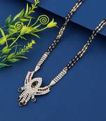 SILVER SHINE Gold Plated Green and Red Diamond Necklace Mangalsutra For Women Jewellery