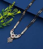 SILVER SHINE Gold Plated Red and Green Diamond Necklace Mangalsutra For Women Jewellery