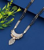 SILVER SHINE Gold Plated White Diamond Necklace Mangalsutra For Women Jewellery