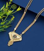 SILVER SHINE Attractive Gold Plated Chain Pandent Designer Necklace Mangalsutra For Women Jewellery