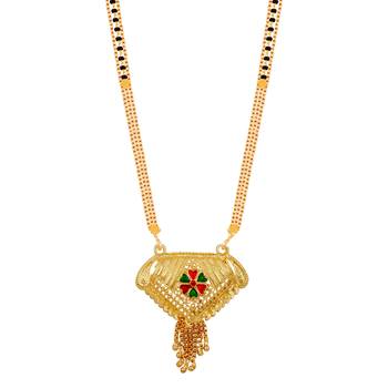 SILVER SHINE Attractive Gold Plated Chain Pandent Designer Necklace Mangalsutra For Women Jewellery 3