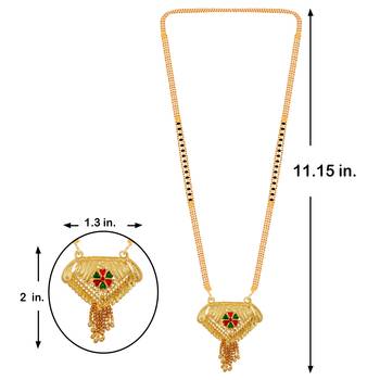 SILVER SHINE Attractive Gold Plated Chain Pandent Designer Necklace Mangalsutra For Women Jewellery 4