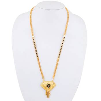 SILVER SHINE Attractive Gold Plated Chain Pandent Designer Necklace Mangalsutra For Women Jewellery 5