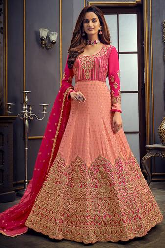 Light-pink embroidered jacquard salwar