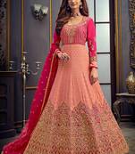 Light-pink embroidered jacquard salwar