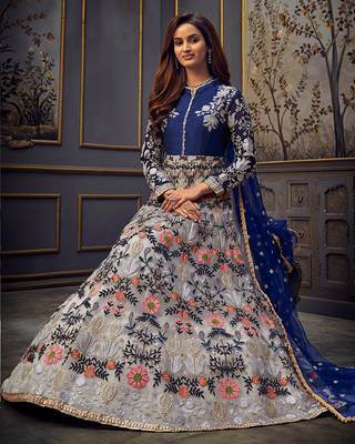 White embroidered net salwar 2
