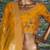 Glamorous Mustard Dori, Zari, and Sequins Embroidered Thai Silk fabric wedding lehenga for bride