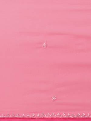 Ada Hand Embroidered Pink Faux Georgette Lucknowi Chikankari Women Saree With Blouse - A84006 9
