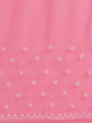 Ada Hand Embroidered Pink Faux Georgette Lucknowi Chikankari Women Saree With Blouse - A84006 10