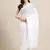 Hand Embroidered White Georgette Lucknow Chikan Saree With Blouse