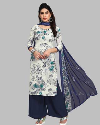 Blue digital print crepe salwar 1