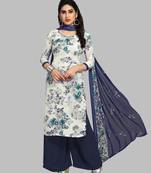 Blue digital print crepe salwar