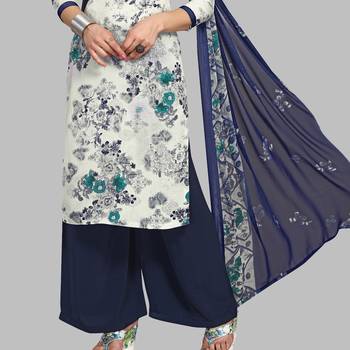 Blue digital print crepe salwar 2