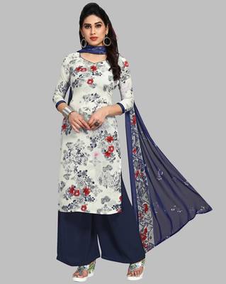 Blue digital print crepe salwar 1
