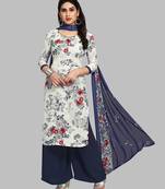 Blue digital print crepe salwar