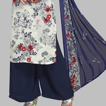 Blue digital print crepe salwar 2