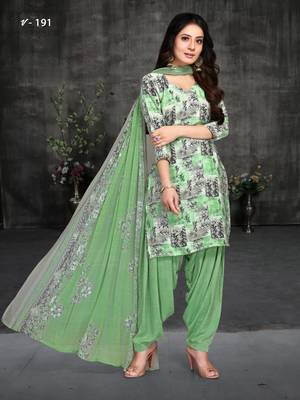 Green digital print crepe salwar 1