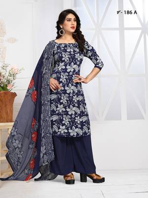 Indigo digital print crepe salwar 1