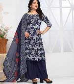 Indigo digital print crepe salwar