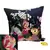 Embroidered Black Floral Cushion Cover