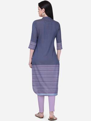 Purple woven cotton cotton-kurtis 4