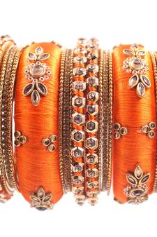 Orange bangles-and-bracelets
