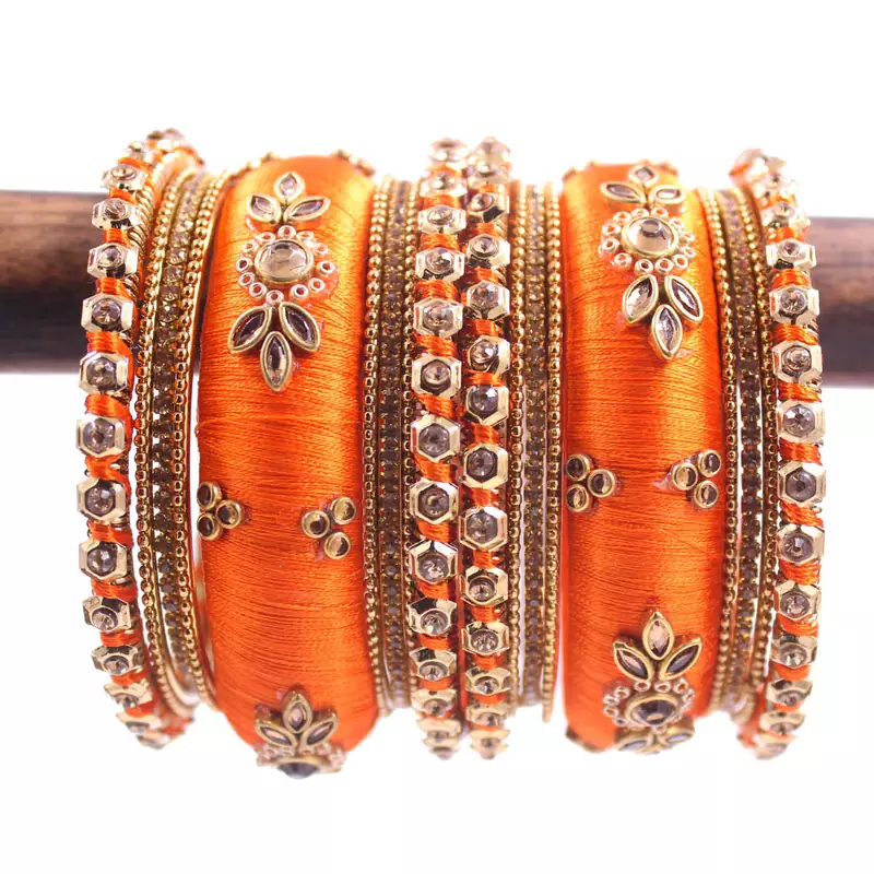 Orange bangles-and-bracelets