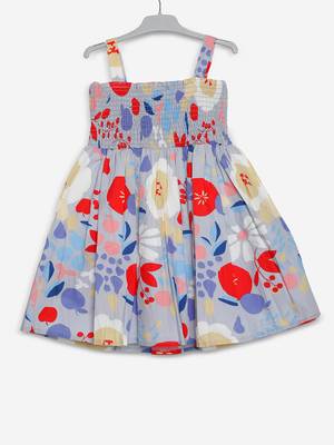 Blue woven cotton kids-frocks 2