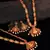 Gold plated Stone Studded Long and Short Necklace Set With Earings