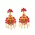 Gold plated Stone Studded Long and Short Necklace Set With Earings