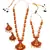 Gold plated Stone Studded Long and Short Necklace Set With Earings