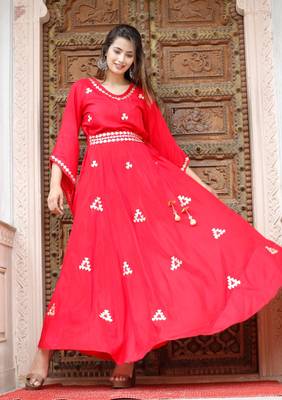 Attractive Woman Rayon Gown 1