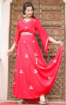 Attractive Woman Rayon Gown 2