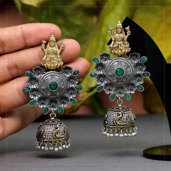 Green jhumkas 1