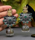 Green jhumkas