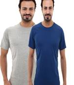 Multicolor plain cotton men-tshirts in Grey, Royal Blue