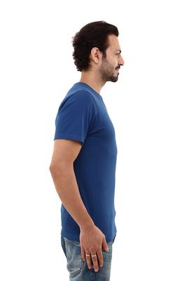 Multicolor plain cotton men-tshirts in Grey, Royal Blue  5