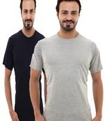 Multicolor plain cotton men-tshirts in Grey, Navy Blue 