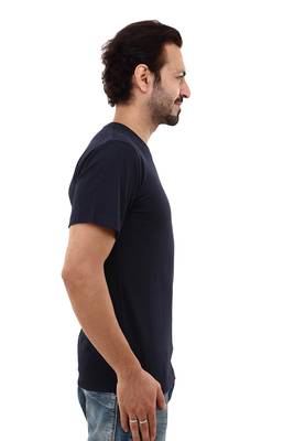 Multicolor plain cotton men-tshirts in Grey, Navy Blue  5