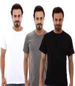 Multicolor plain cotton men-tshirts in Grey, Black, White 