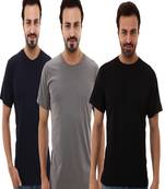 Multicolor plain cotton men-tshirts in Navy Blue, Grey, Black 