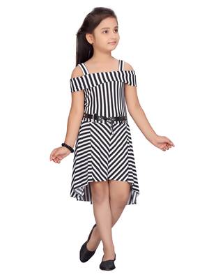 Black plain blended cotton kids-frocks 2