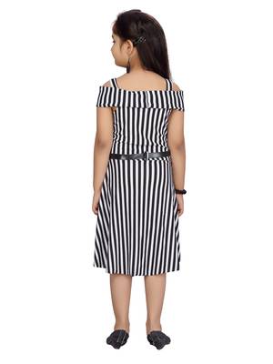 Black plain blended cotton kids-frocks 4