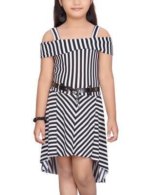 Black plain blended cotton kids-frocks 5