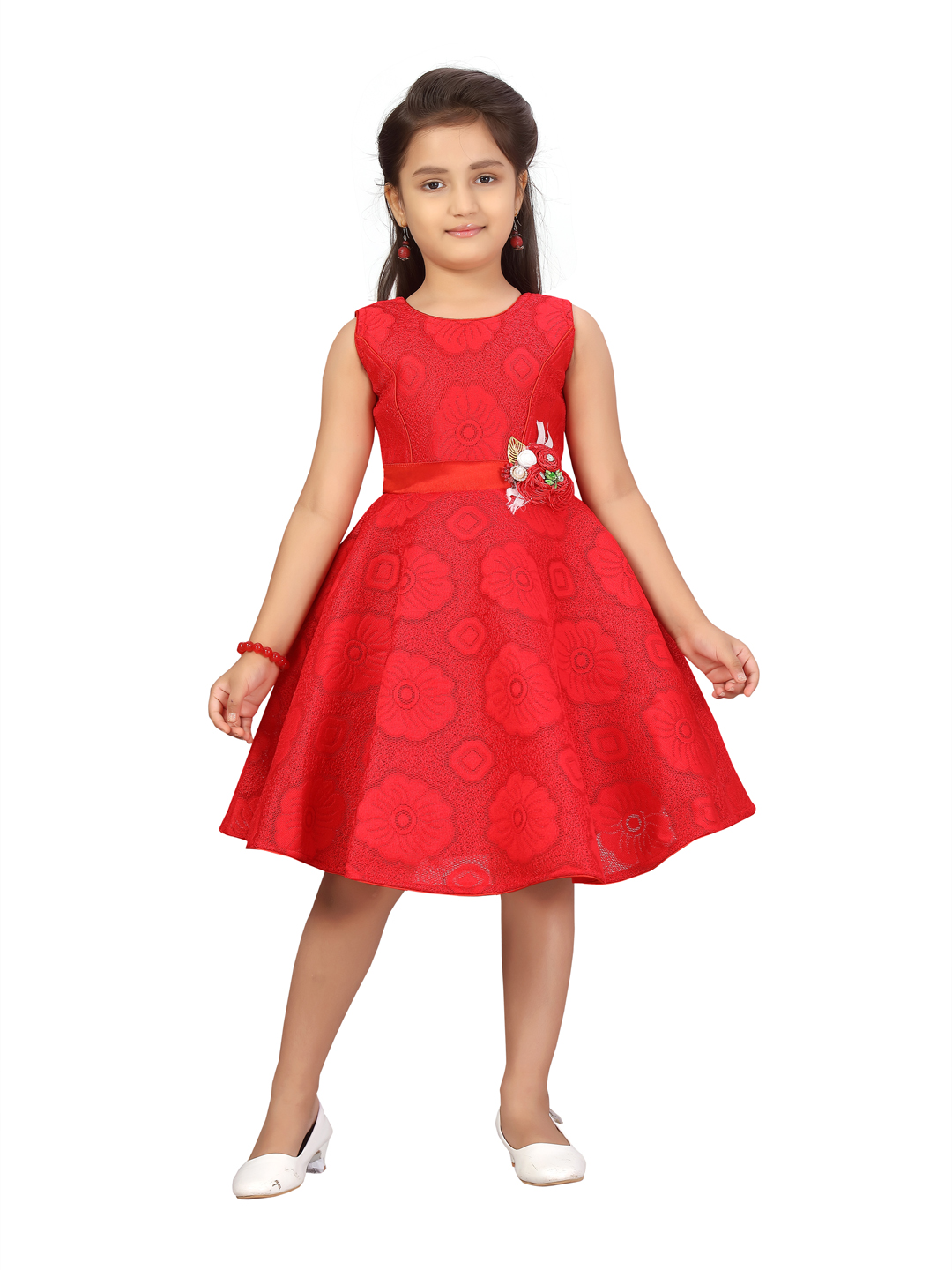 red colour frock